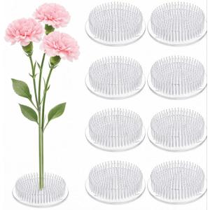 Waydress 8 Pcs 2.8 Inch Plastic Flower Frog Flower Pins Floral Frog for Arrangements Vase Japanese Ikebana Kenzan Floral Arrangement for Crafts Fixed Tools, Wedding Decor, Mother's Day Gifts (Clear)