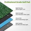 Golf Hitting Mat 4x5 FT, 35mm Nylon Grass & 15mm Cushioned EVA Base with 4 Balls, 4 Patented Multi-Function Ball Tees & 6 Ball Studs, Lightweight for Indoor/Outdoor/Simulator, 500000 Shots
