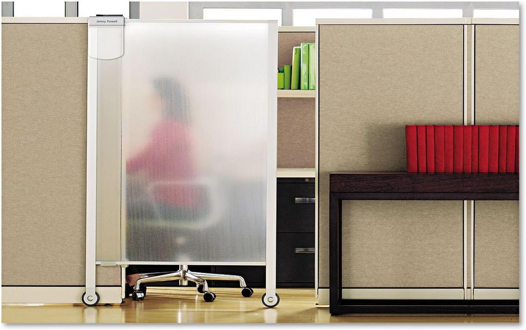 Quartet Privacy Screen, 64" x 38" Translucent Portable Wall Divider, Adjustable Height, Sturdy Aluminum Frame on Wheels, Includes Attachable White Board (WPS2000)