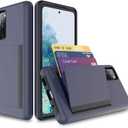 Galaxy s20 FE Case with Card Holder,Silicone Hybrid Protective Wallet Cover Case for Samsung Galaxy s20 FE - Grey