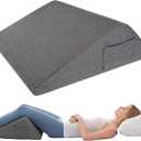 Knee Wedge Pillow, Memory Foam Leg Pillow Bed Wedge for Sleeping, Post Surgery Triangle Pillow Wedge for Knee Support, Leg Elevation, Knees Hip Back Pain Relief (23.6" x 23" x 7.9", Large Size, Black)