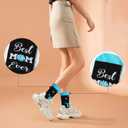 2 x Best Mom Ever Mothers Day Birthday Christmas Mom Gifts for Women Ball Game Dance Cheerleading Sports Themed Socks (Black)