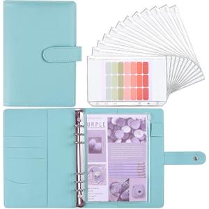 Money Saving Binder, Savings Challenges Book with for Cash Envelopes, 12pcs Zipper Envelopes A5 Budget Binder, Budget Planner for Managing Budgets and Saving Money -(Blue-9.2IN)