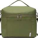 NOL Natural Organic Lifestyle Insulated Lunch Bags for Women Cooler Bag Lightweight Nylon Waterproof Lunch Box For Work (Medium (8 Liters), Amy green)