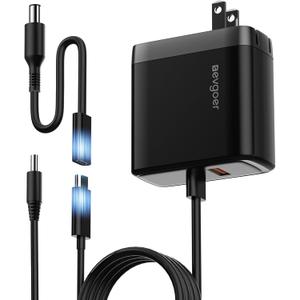 65W Dell Charger for Laptop, Dell Computer Charger USB-C for XPS, Inspiron, Latitude and Vostro Models, Power Cord 4.5 * 3.0 mm and 7.5 * 3.0 mm Compatible with Both 65W 45W (Foldable AC Plug)