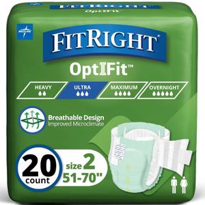 Stretch Ultra Absorbency Adult Diapers, FSA/HSA Eligible, 20 Count, Waist Size 51"-70", L/XL/2XL, Incontinence Briefs for Men and Women, Disposable, Moisture Wicking, Leak Protection