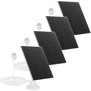 Solar Panel for Google Nest Camera Outdoor & Indoor (Battery Version), 5V 5W Solar Panel Charger with 13Ft/ 4m Charging Cable, IP65 Waterproof, Includes Adjustable Wall Mount, 4 Pack