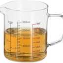 PATIKIL Glass Measuring Cup with Handle, 220ml Glass Liquid Beaker Liquid Measure Cup with V-shaped Spout and Scales for Kitchen Restaurant, Clear