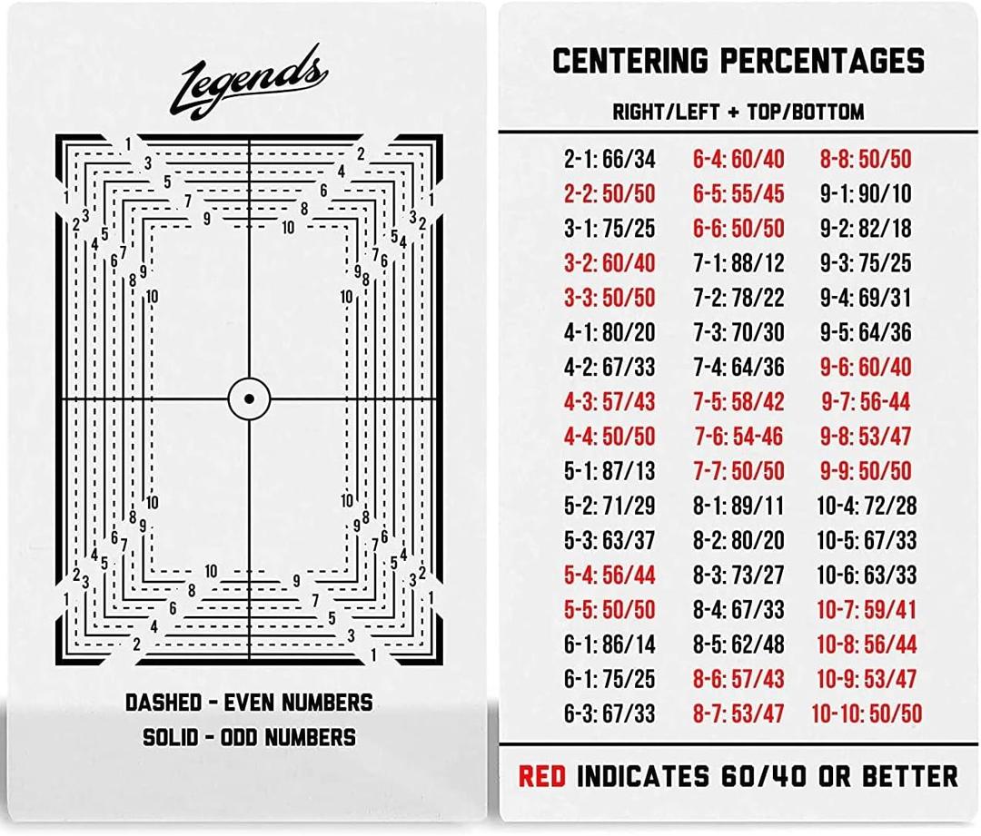 Legends Card Grading Centering Tool by Envy Born Games | Cleaning Cloth Kit Material for PSA - BGS