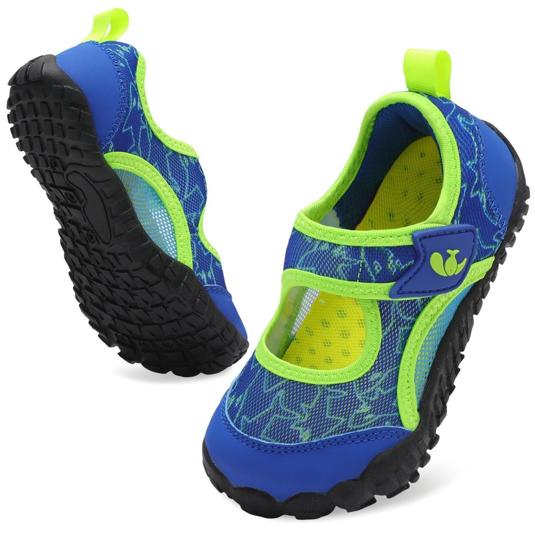 FEETCITY Boys Girls Wide Water Shoes Breathable Kids Sport Sandals Beach Pool Swim Shoes Quick Dry Aqua Socks Flexible