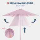 HOMSHADE Outdoor Patio Umbrella - Market Table Pool Deck Umbrella with Push Button Tilt, Crank, UPF50+ UV Protection and Sturdy Ribs, 3-Year Fade Resistance, 220GSM Solution-Dyed Fabric (No base)