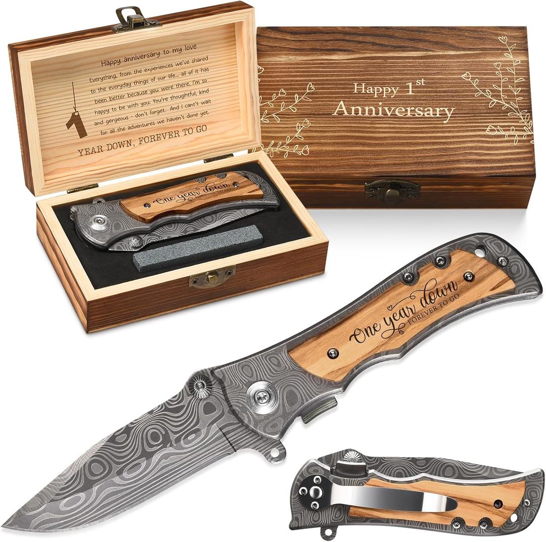 1 Year Paper Anniversary for Him, 1st Gifts Wedding Anniversary Keepsake for Men, First Anniversary Marriage Presents for Husband or Boyfriend