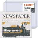 Faccito 6 Pack Hard Newspaper Holder 13" x 11" Rigid PVC Protection Plastic Newspaper Protector 4.5mm Thick Clear File Holders Archival Documents Storage for Magazines, Comics, Photos