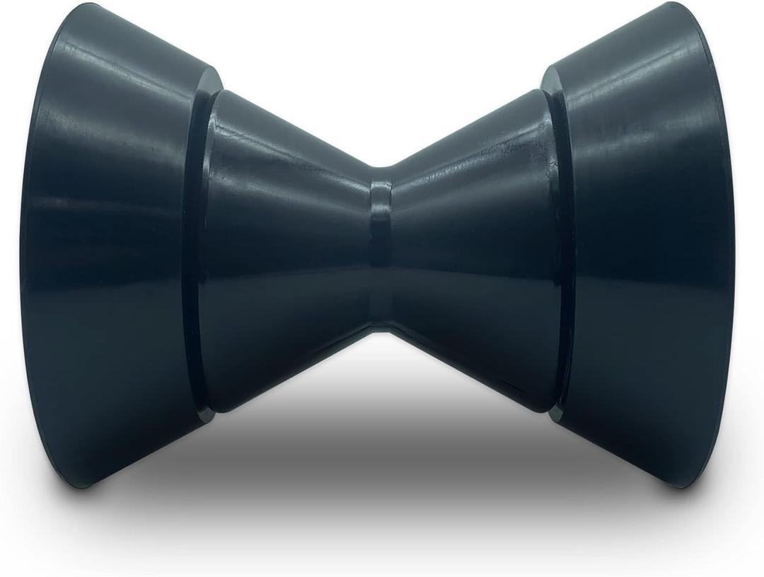 4" Boat Trailer Roller Assembly Bow Roller with Spoke fits 1/2" Shaft (Black)