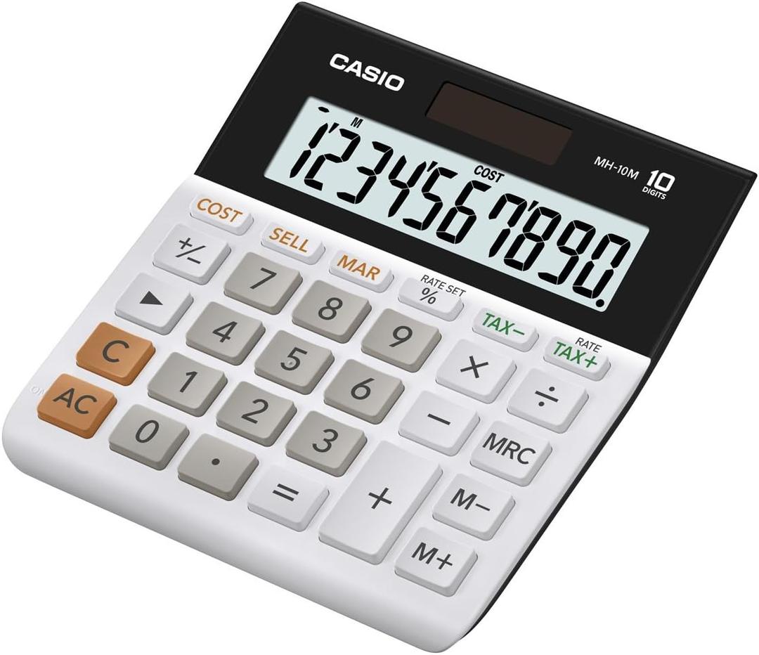 Casio MH-10M Desktop Calculator Large 10-Digit Display | Cost/Sell/Margin & Tax Functions | Ideal for Home & Office Use