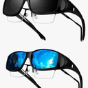 KANASTAL Sunglasses for Men Women, Fit Over Glasses Polarized Sunglasses with UV Protection, Wrap Around Sunglasses