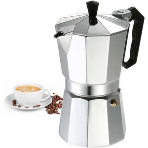 HomeBeyond Espresso Coffee Maker 12 Cups, Classic Stovetop Espresso Maker, 600ml / 20oz Coffeemaker for Gas & Ceramic Stovetops (Silver)
