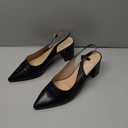Mostrin Block Slingback Heels for Women Pointed Closed Toe Chunky Heels Office Work Shoes Women's Pumps for Business Casual (Black) 41