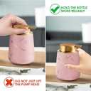YYW Marble Foaming Soap Dispenser - 13.5oz Ceramic Hand Soap Pump for Kitchen, Bathroom - Cute Dishwashing Liquid Dispenser With Large Easy-to-Squeeze Head (Pink)
