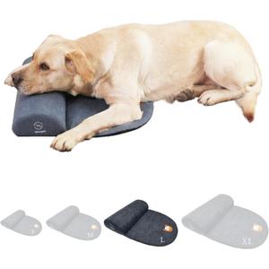 Dog Bolster Pillow for Large Dogs, Benefit for Cervical Vertebra and Neck, Easy to Carry When Traveling, with High Resilience Foam, Machine Washable CoverEasy to Clean (Dark Gray, Large)