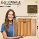 Bamboo Kitchen Utensil Drawer Organizer for Silverware | 100% Natural Expandable 14-20 Inch Kitchen Drawer Organizers for Utensils | Non-Slip Base | Screwed Joints for Long-Lasting Durability