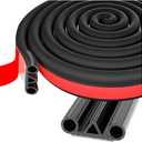 Mandark Truck Tonneau Tailgate Adhesive Seal, 24.6FT Rubber Automotive Weather Stripping Cover with Three Hole, Vehicle Door Strip Protection, Universal for Pickups Cap, Camper Shell, SUV (295.28 x 1.7 x 0.5 inches)