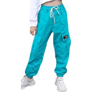 SANGTREE Girls & Womens Drawstring Cargo Jogger Pants
 Size 150