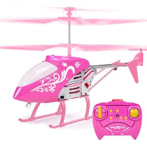 Remote Control Helicopter for Kids, Pink Rc Helicopters Toys for Girls 8-10 11 12 Years Old Gifts, 2.4GHz 3.5 Channel Rc Helicopter Drones with LED Light for Kids Beginner- Easy to Fly Indoor