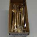 Rubtlamp 90Pcs Gold Plastic Silverware, Gold Disposable Utensils, Plastic Cutlery Include 30 Plastic Knives, 60 Forks and Spoons, Fancy Plastic Silverware Heavy Duty for Party