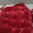 2 Pack Square Seat Cushion Chair Pads for Kitchen Dining Chairs, Soft Comfort Velvet Chair Mat Pillow Cushions with Ties for Office Desk Living Room Tatami 15.5", Burgundy