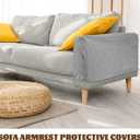 NOLITOY 2Pcs Chair Arm Protectors, Stretch Sofa Armrest Covers Made of Thick Fleece, Elastic Armchair Slipcover for Recliner & Sofa Protection, Anti-Slip Furniture Protector for Home & Office