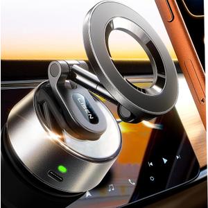 LISEN Suction Phone Mount2026 Auto Vacuum 3.0, 360 Adjustable Magnetic Phone Holder for Car Dashboard Universal Magsafe Accessories Gifts for Men Women for iPhone 17 Pro Max Air 16 15 14 13 12
