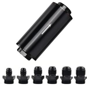 EVIL ENERGY Inline Fuel Filter 100 Micron with 6AN 8AN 10AN Adapter Universal 50MM