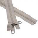 Leekayer 1PCS  72 Inch Heavy Duty Zippers for Sewing Separating Large Plastic Zippers Gray Tape with Double Pull Tab Slider, Sleeping Bag, Boat, Canvas, Cover, Trampoline, Dog Bed,Tent 