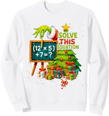 67 Green Teacher Christmas Six Seven Meme Brainrot Math Xmas Sweatshirt, Size S