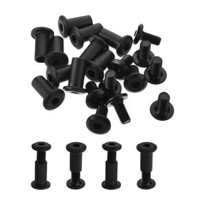 MroMax 10Pcs M6 x 12mm Bolts and Nuts Set, M6 Carbon Steel Binding Screws, Black Hex Countersunk Rivet Socket Cap Connecting Metal Furniture Cam Lock Fasteners Bed Frame Screws and Bolts Replacement