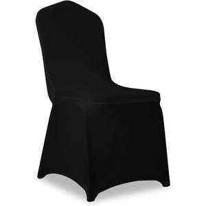 100 Pack Black Stretch Polyester Spandex Chair Covers Universal Washable Removable Chair Slipcovers Protector for Wedding Banquet Events Party Dining Decoration