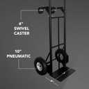 Olympia Tools 800 Lb Steel Convertible Hand Truck with 10" Pneumatic Wheels for Home and Office Use