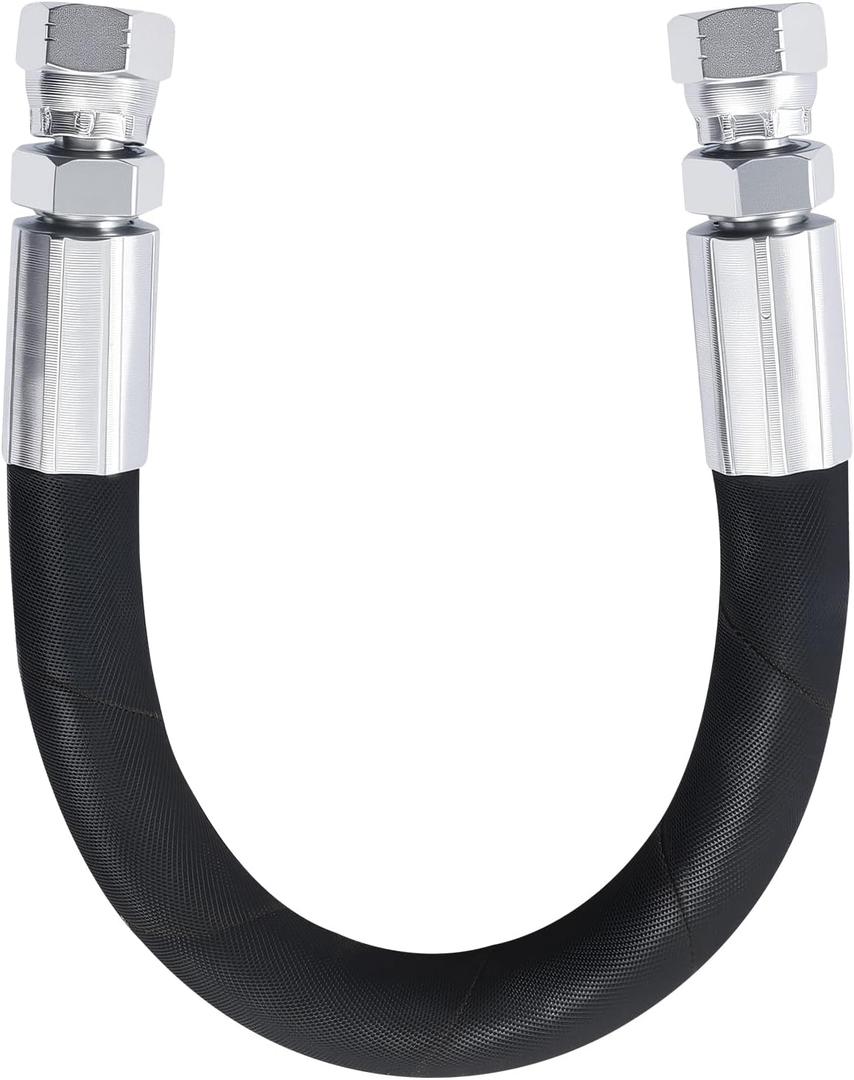 12 inch Hydraulic Hose Assembly, with 3/8" JIC 37 Female Swivel Fittings (2 Ends),SAE 100R2AT 2 Wire Braid, 4785 PSI, -40F to +250F