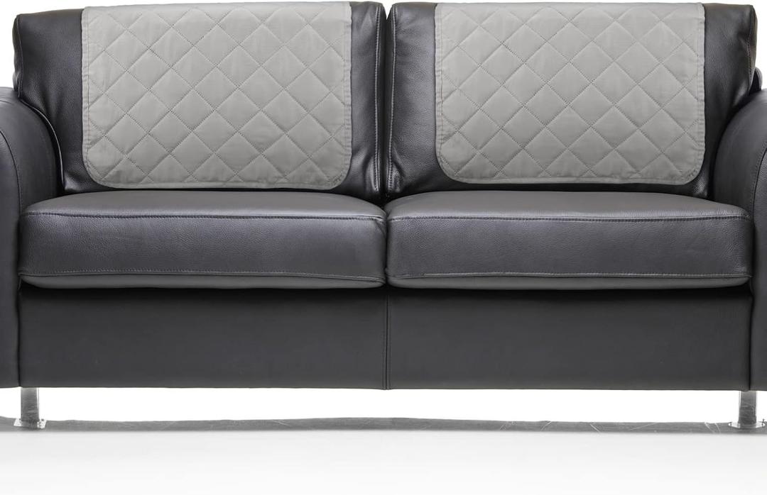 Headrest Cover for Recliner Chair 2 Pieces Recliner Headrest Protector Recliner Sofa Cover Recliner Head Covers Sofa Head Protector Furniture Protector for Recliner Sofa Slipcovers(Light Gray)