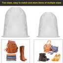 Woanger 40 Pcs Dust Bags for Handbags Drawstring Dust Proof Purse Storage Bags, 2 Size Non Woven Breathable Fabric Shoes Pouch for Purse Backpack Boots Cloth Storage Travel Package Organizer, White