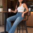 EMMIOL Flare Jeans for Women High Waisted Bootcut Jeans for Women Stretchy Denim Bell Bottom Pants Y2K School Outfits (Blue)