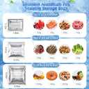 LemonRoad 30 Pcs Reusable Aluminum Foil Sealable Storage Bags Freezer Leakproof Bags Resealable Stand up Pouches for Fresh Keeping Food Meat Seafood Vegetables Fruit and More, 3 Size