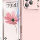 for iPhone 17 Pro Case, Liquid Silicone Cover with Camera Protection Anti-Scratch Soft Microfiber Lining Shockproof Protective Phone Case for iPhone 17 Pro 6.3", Chalk Pink
