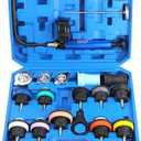 ZEAJSRU 18 Pieces of Anti-Freezing Liquid Replacement Filler Vacuum coolant Pressure Gauge, Motorcycle, Automobile and Truck Universal Radiator Pressure Leakage Tester kit (Blue)