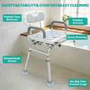 UNILEAF Sliding Tub Transfer Bench with 360 Swivel Seat, 350 lb Capacity Shower Transfer Chair for Bathtub, Height Adjustable Frame with Safety Strap, ToolFree Assembly