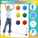 30 Pack Skip Ball for Kids Foldable Flash Wheel Skip Ball Swingball Set Assorted Colors Outside Game Toys for Age 6 7 8 9 10+ Fun Jumper and Exercise Equipment