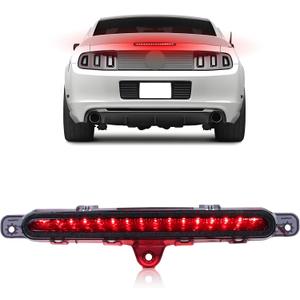 LED Third Brake Light Compatible with 2010-2014 Fo-rd Must-ang, [2 in 1 Design] Brake Lamp & Taillight Lamp, OEM Part #AR3313A613A, AR33-13A613-A, High Mount Brake Light, Smoked Lens