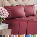 Full Size 4 Piece Sheet Set - Comfy Breathable & Cooling Bed Sheets Set - Hotel Luxury Bedding for Women, Men, Kids, Teens, Boys & Girls - Deep Pockets, Ultra-Soft, Wrinkle Free - Oeko-Tex - Burgundy