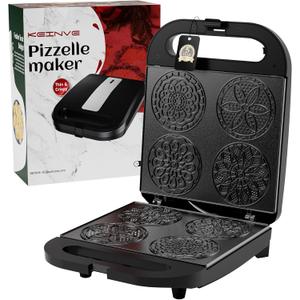 Pizzelle Maker Machine, 4 * 4" Mini Non-stick Electric Pizzelle Cookie Baker for Holiday, Party, Treat